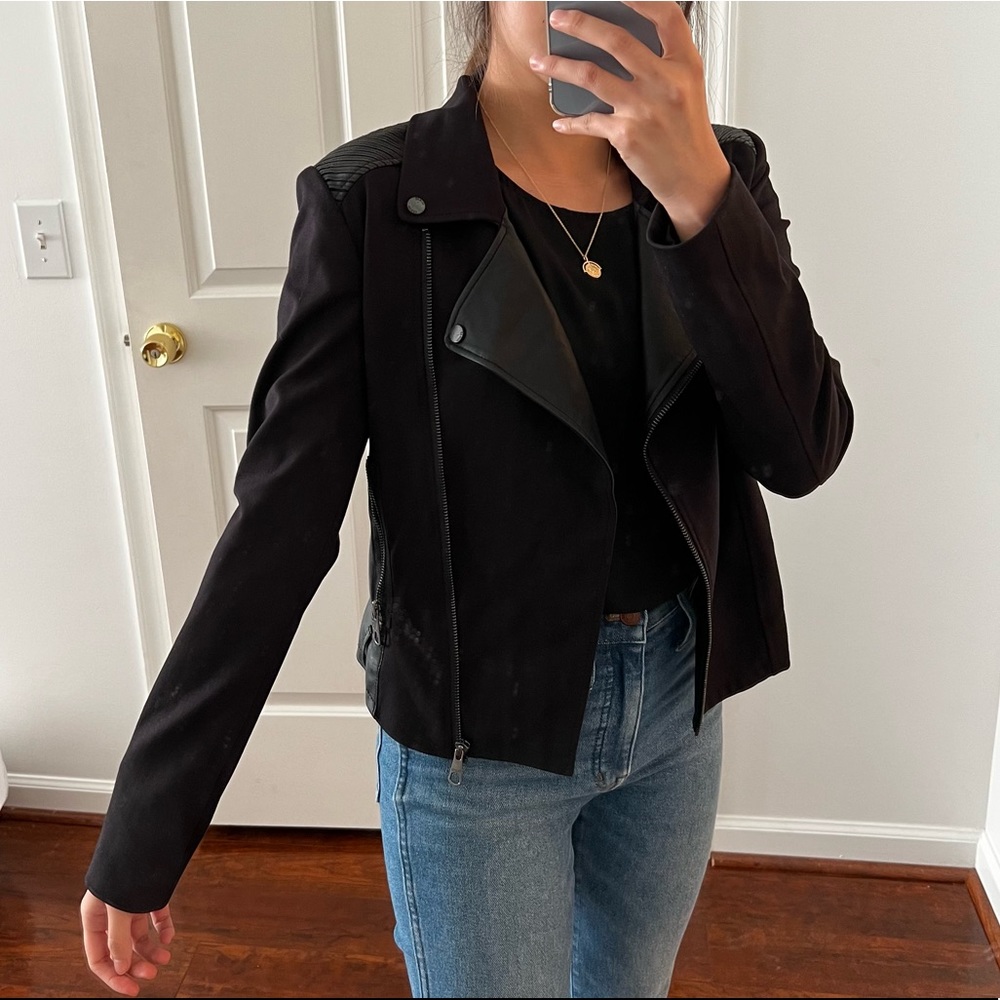 Guess black moto jacket with faux leather - Picture 12 of 13